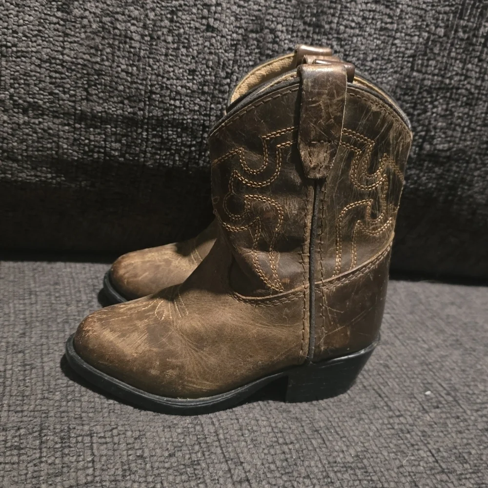 Smoky Mountain | Toddler Denver Brown Oil Distress Leather Western Boot Size 6
